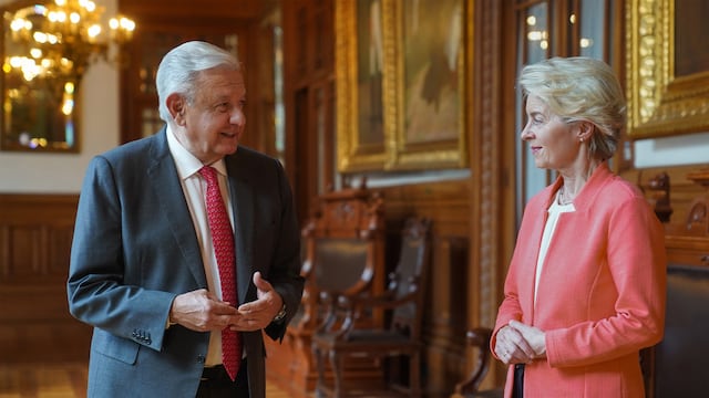 AMLO se reúne con Ursula von der Leyen, de la Comisión Europea, en Palacio Nacional