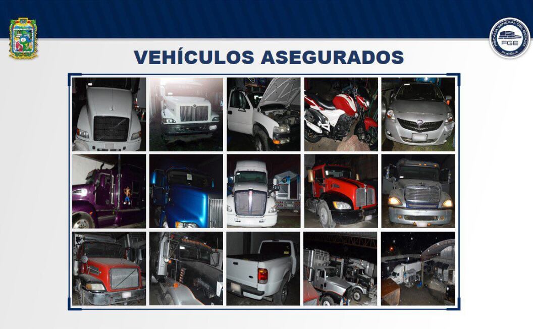 Vehículos asegurados en Acajete.