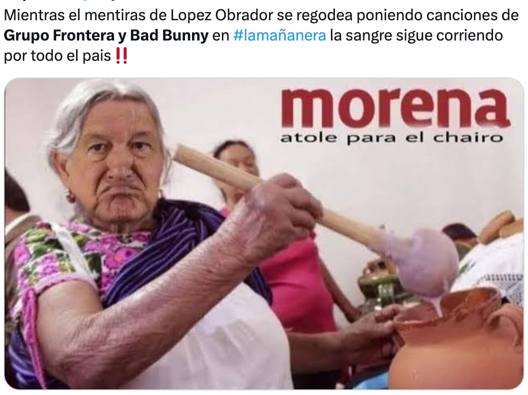 Memes de AMLO agradecen a Grupo Frontera y Bad Bunny por tirarle la mañanera