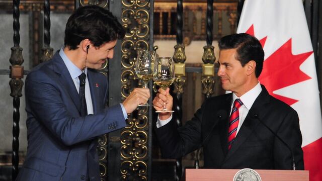 Los mandatarios de Canadá y México, países adherentes al TPP-11.