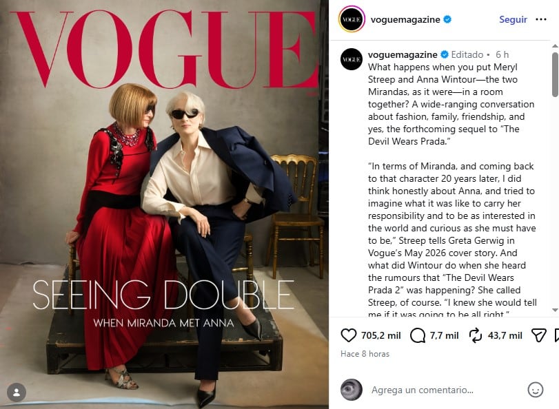 Vogue reúne a Meryl Streep y Anna Wintour por El diablo viste a la moda 2