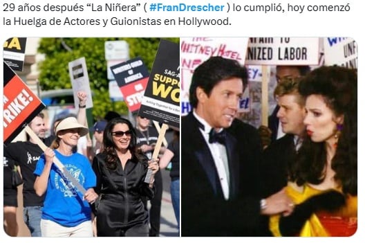 El poderoso discurso de Fran Drescher “La Niñera” por la huelga de actores dejó estos divertidos memes