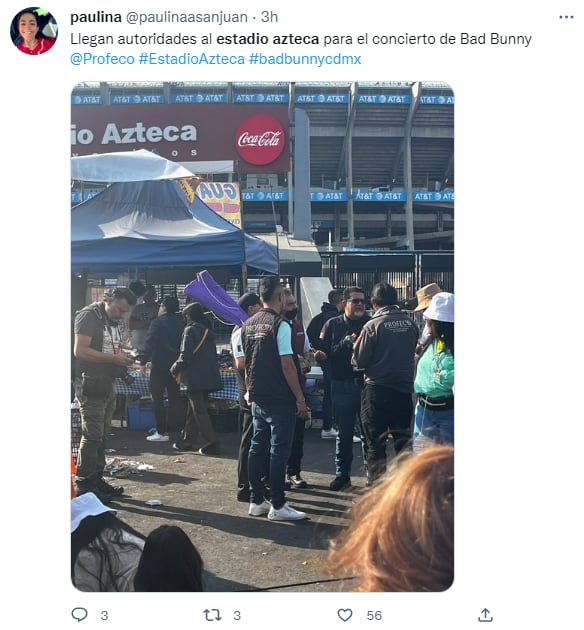 Personal de Profeco en el concierto de Bad Bunny en el Estadio Azteca