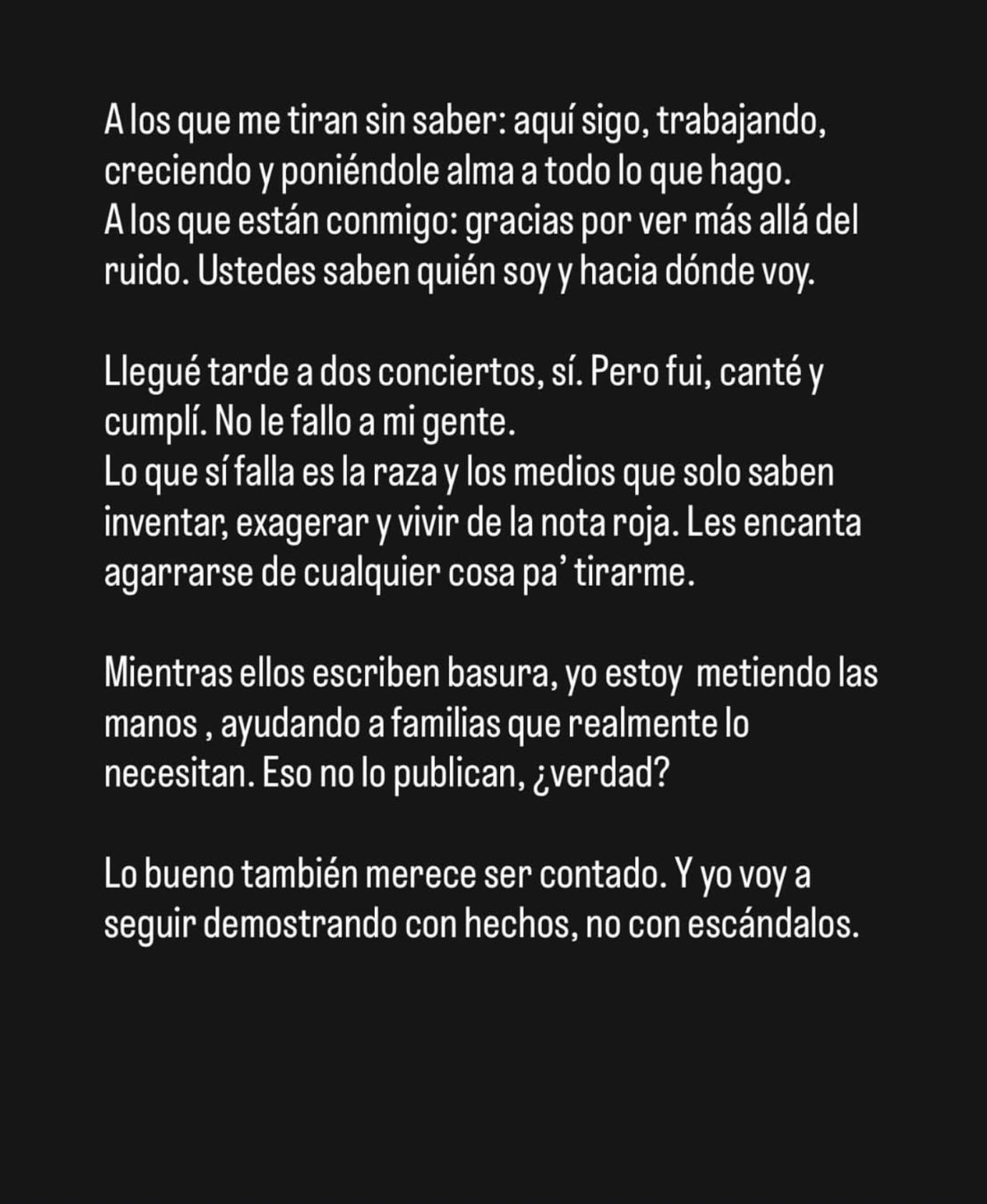 Junior H se molesta por los reclamos tras llegar tarde a sus conciertos