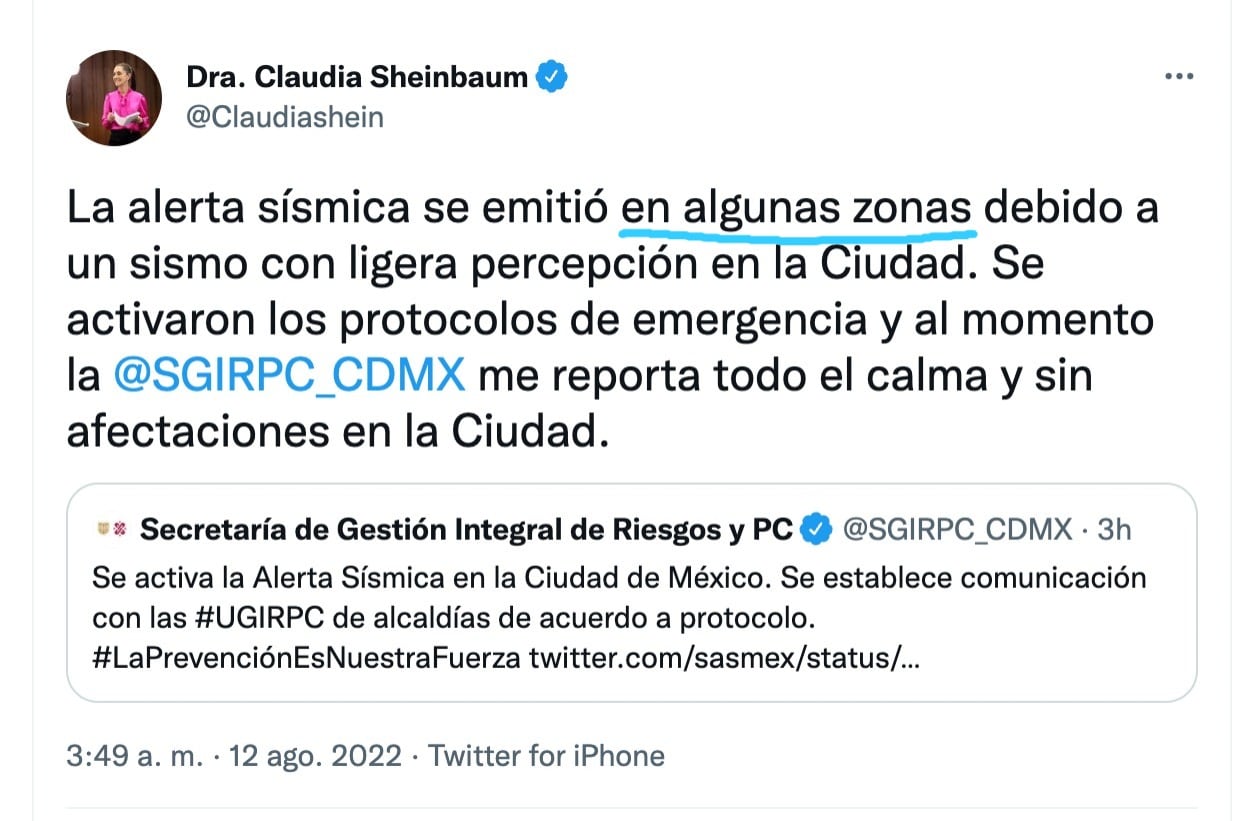 ¿A qué hora fue el sismo de hoy? Esto dijo Claudia Sheinbaum sobre la alerta sísmica y los altavoces