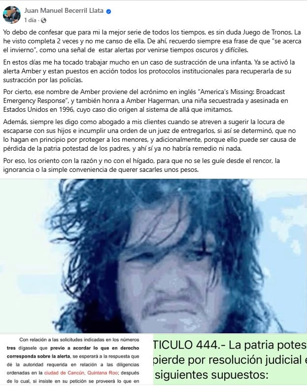 Habría Alerta Amber por la hija de Marianne Gonzaga