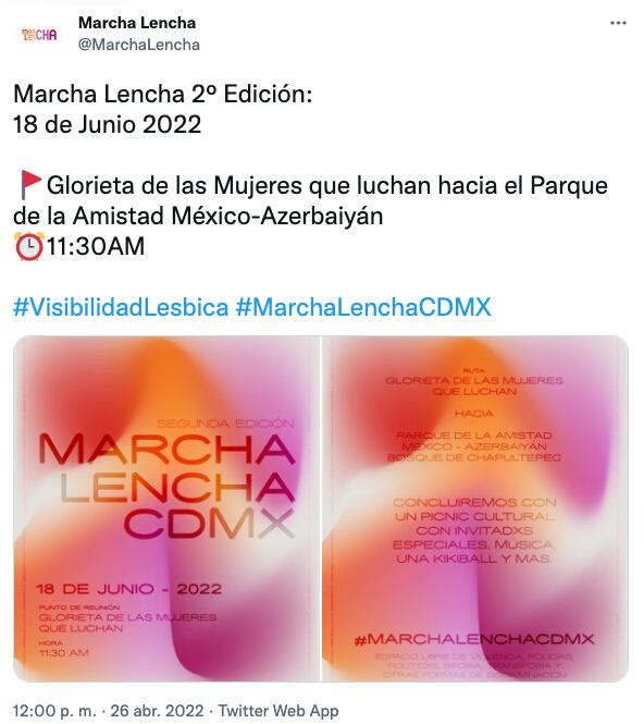 Cartel de Marcha Lencha CDMXMarcha Lencha