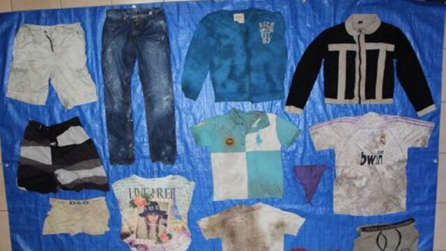 Prendas localizadas en fosas clandestinas.