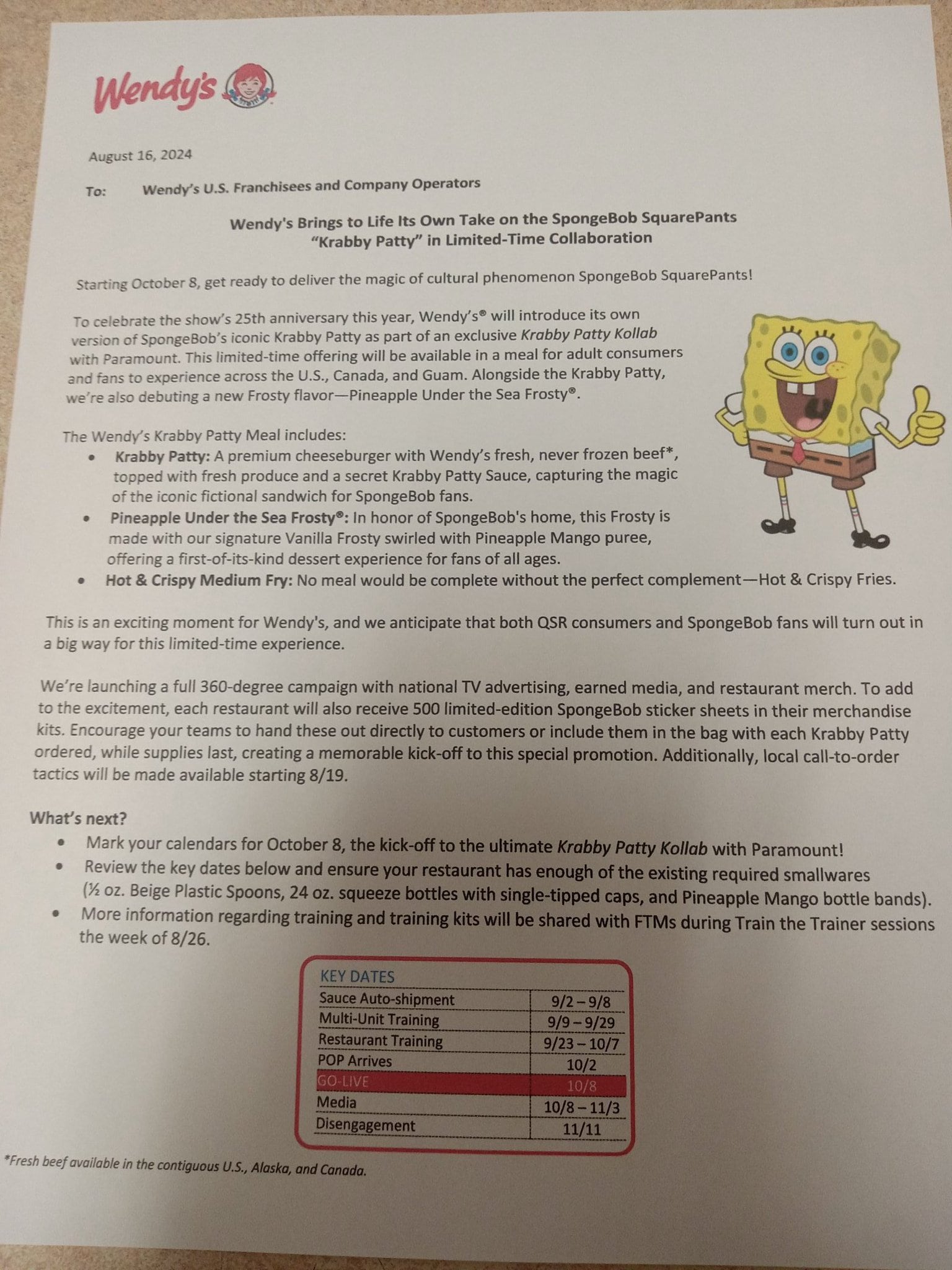 La hamburguesa de Bob Esponja se hará realidad gracias a Wendy's, pero ¿llegará a México?