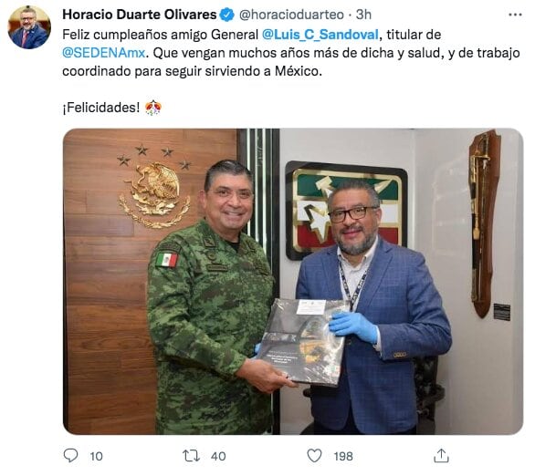 Tuit de Horacio Duarte