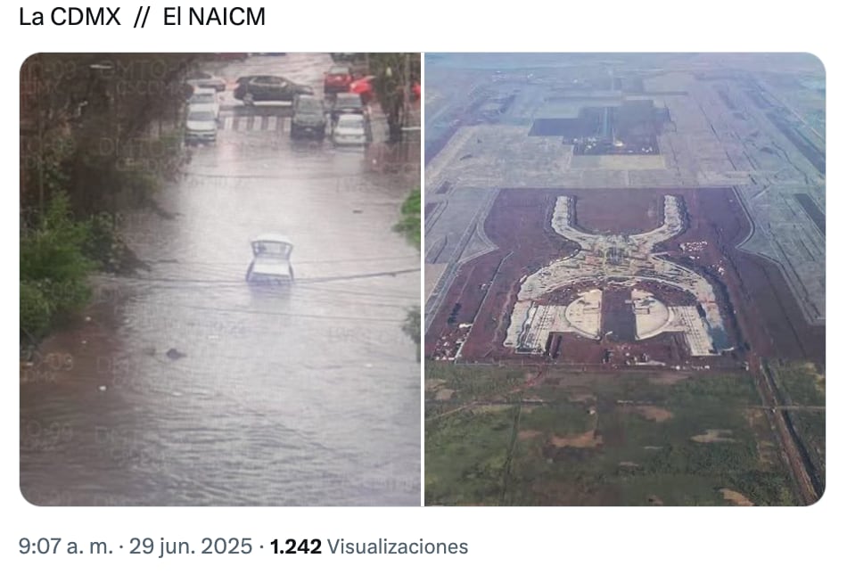 Usuarios difundieron imágenes falsas sobre el NAICM en temporada de lluvias