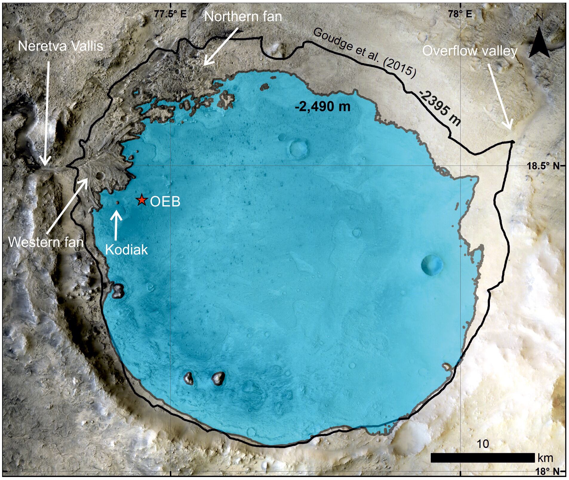 Cráter Jezero en Marte