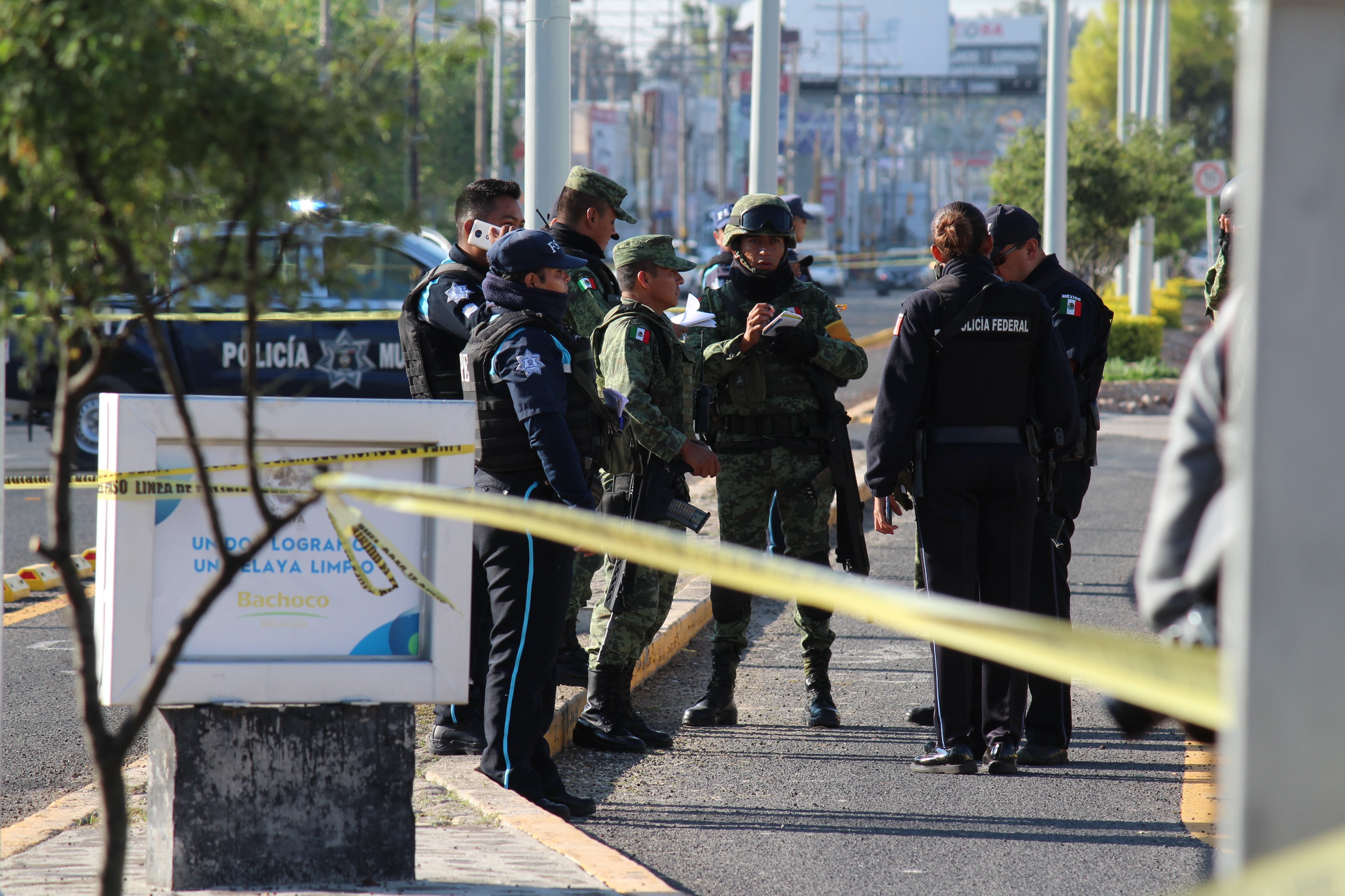Policías y militares en Guanajuato.
