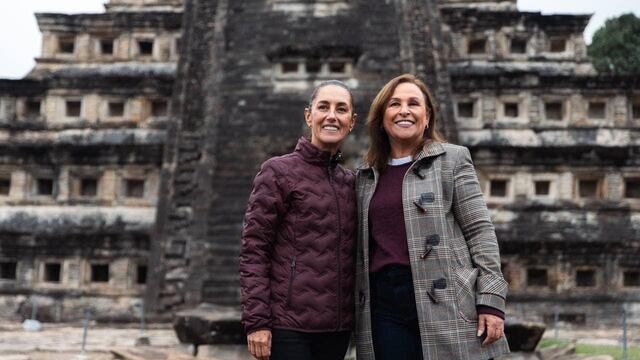 Rocío Nahle junto a Claudia Sheinbaum en Tajín