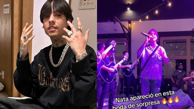 Natanael Cano puso el toque bélico en una boda a la que llegó de sorpresa y el video ya recorre las redes sociales