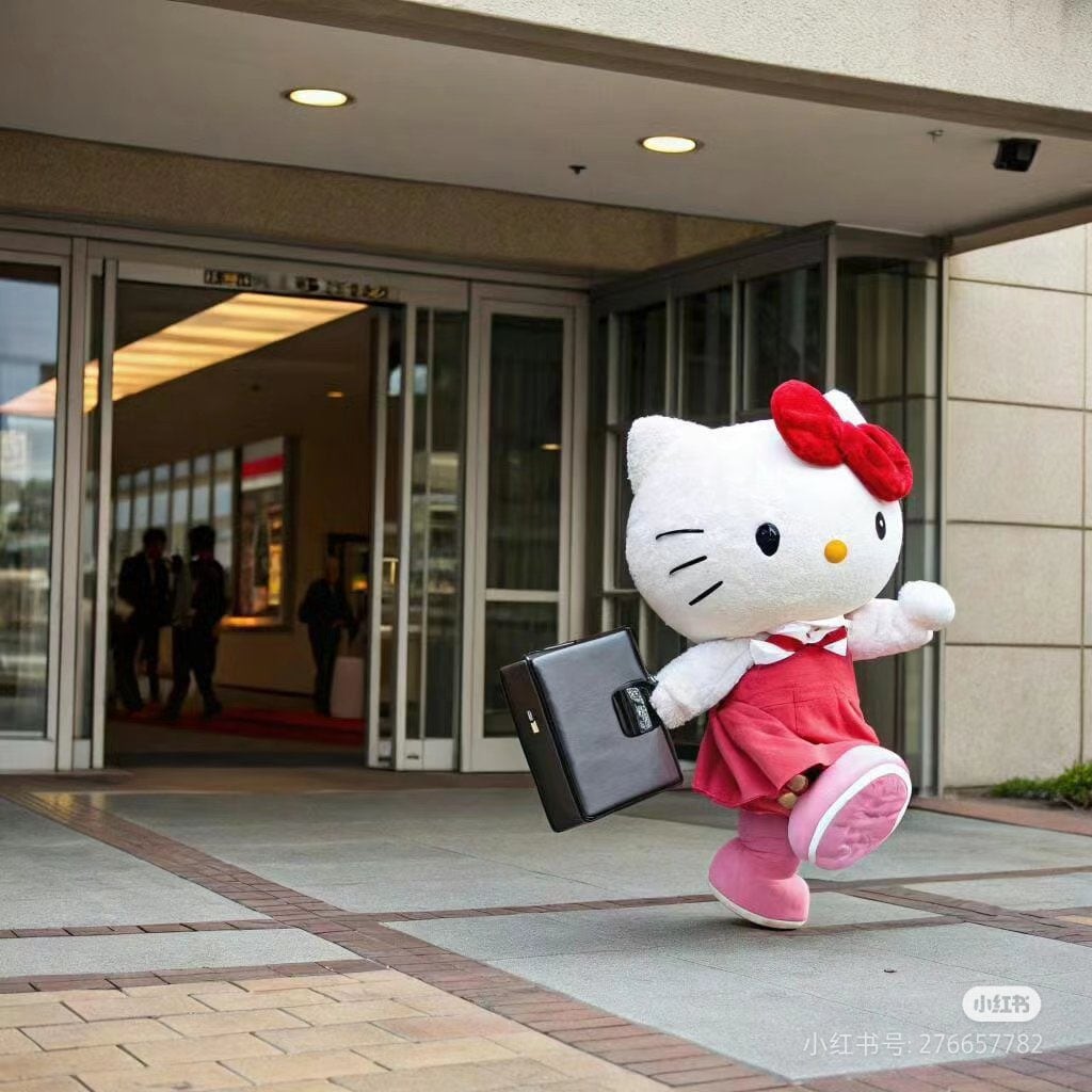 Memes de Hello Kitty con estrés laboral