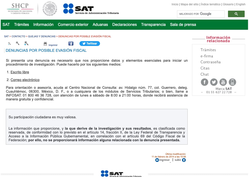Cómo denunciar al SAT la evasión de impuestos