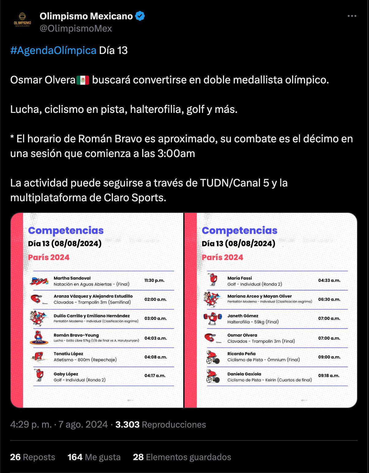 Agenda 8 de agosto.