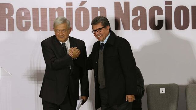 Andres Manuel López Obrador y Ricardo Monreal en la Reunión Nacional de Organización