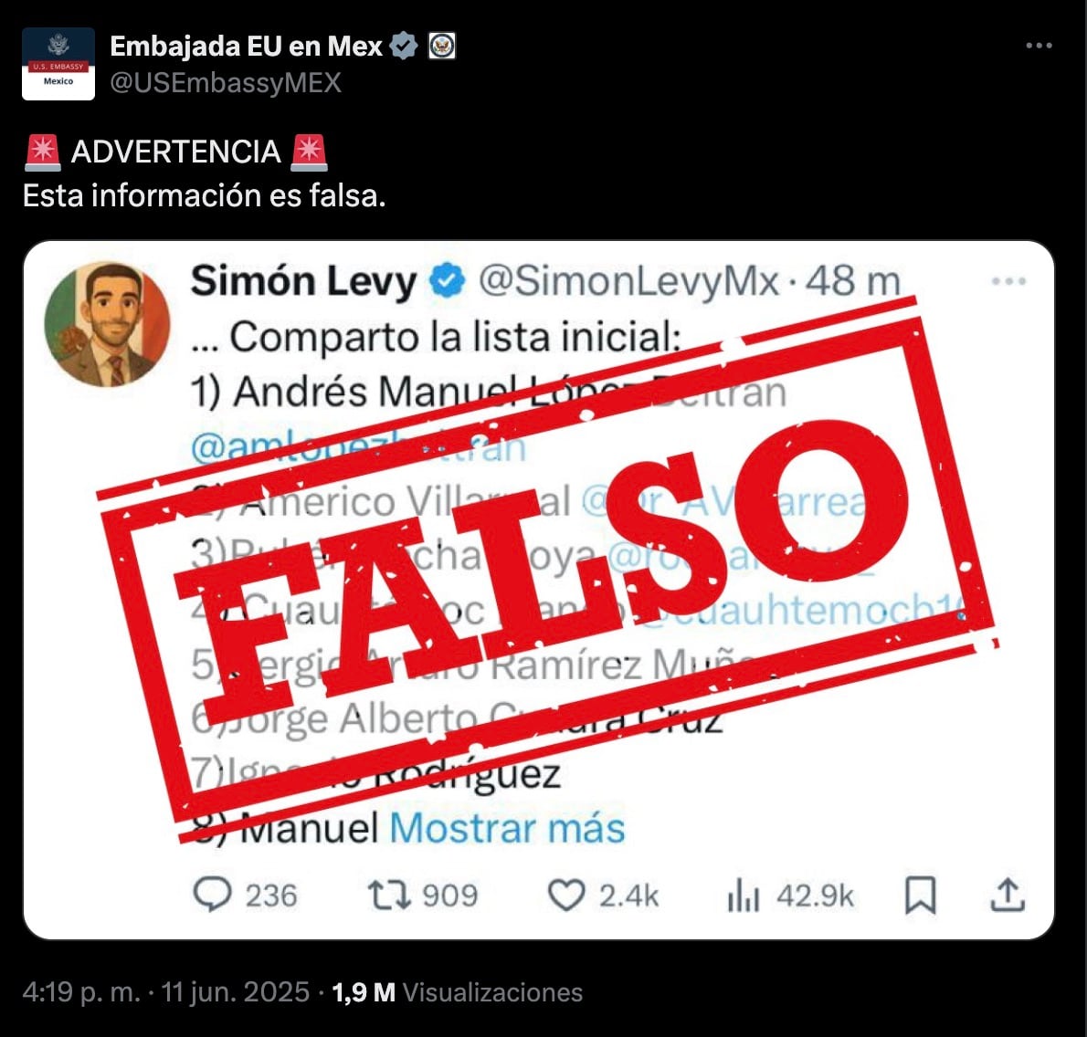 Simón Levy: Embajada de Estados Unidos ya lo exhibió