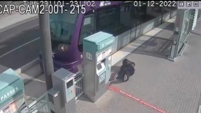 Caída de la joven en estación de tren