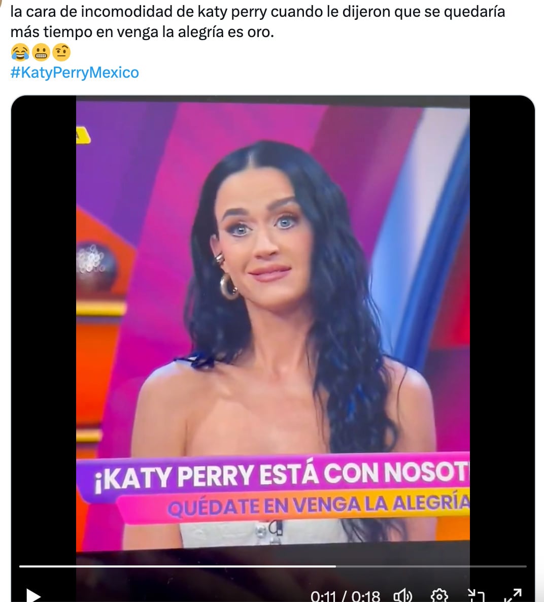 Katy Perry vivió momentos humildes en Venga la Alegría y los memes lo saben