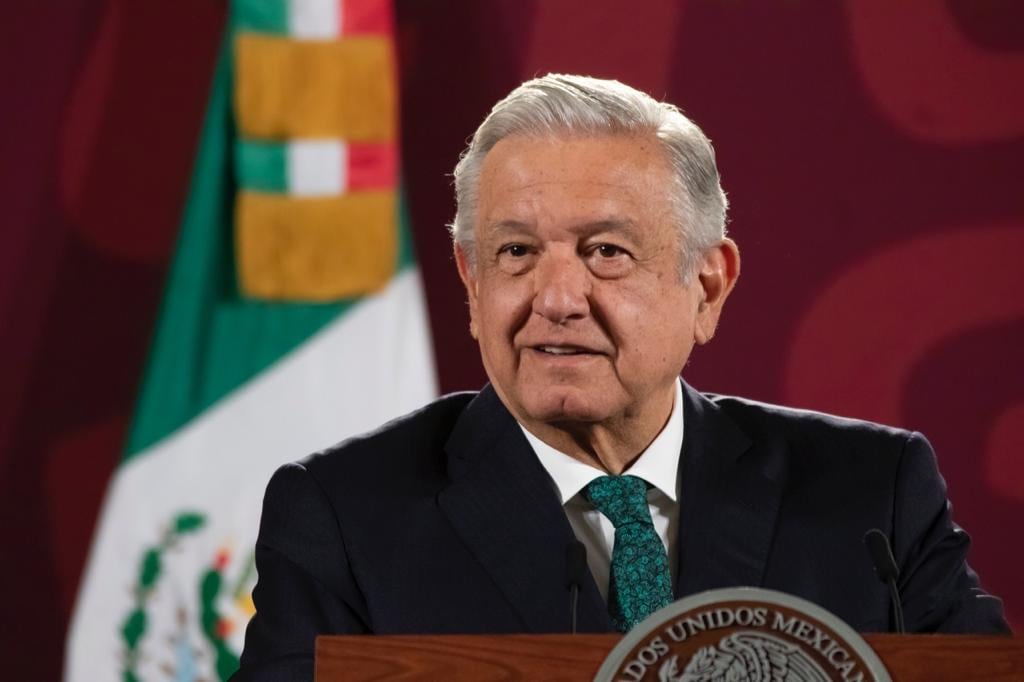 AMLO en Palacio Nacional durante la conferencia mañanera del 17 de agosto de 2022