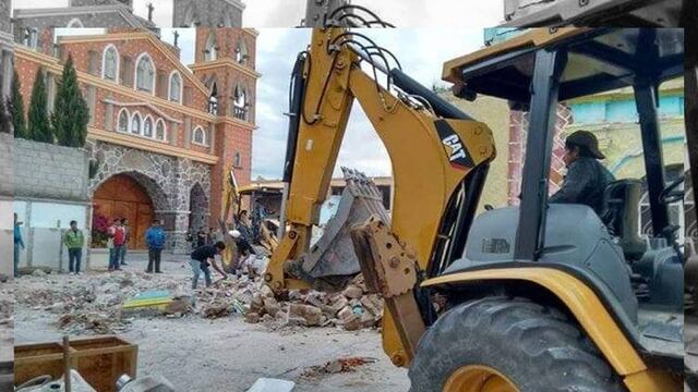 Difunden fotografías de la demolición de capilla de Santo Cristo en Tlaxcala