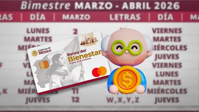 Calendario de la Pensión Bienestar Adultos Mayores marzo abril 2026