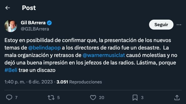 Belinda presenta algunas de sus nuevas canciones pero todo sale mal