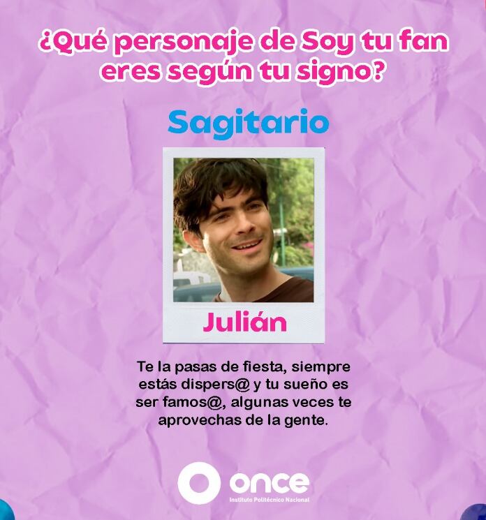 Personaje de 'Soy tu fan' según signo zodiacal