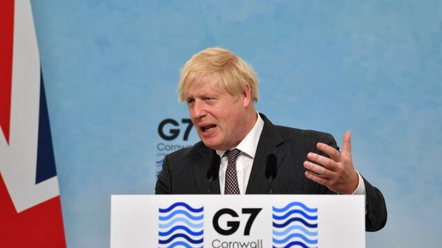 Boris Johnson en la cumbre del G7