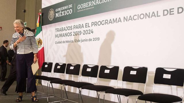 Olga Sánchez Cordero, secretaria de Gobernación, en la instalación de los trabajos para el Programa Nacional de Derechos Humanos.