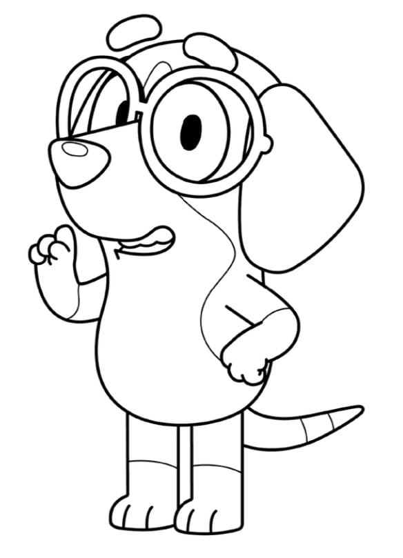 Dibujos de Honey, la amiga de Bluey que usa lentes, por el Día Mundial de la Visión