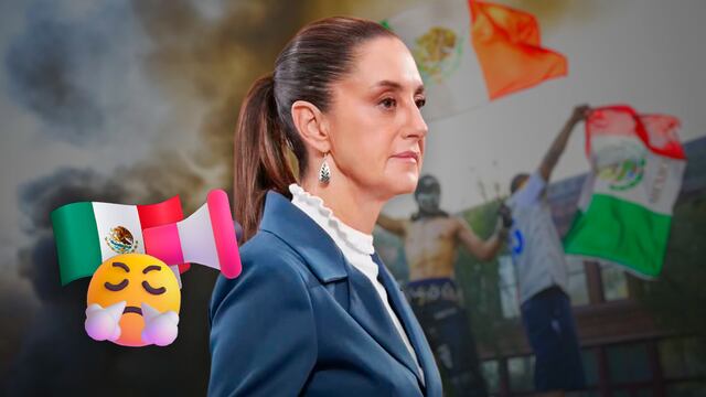Claudia Sheinbaum acusa montaje por bandera de México en protestas