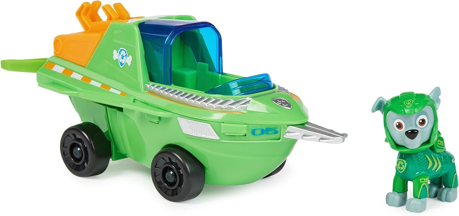 Paw Patrol Aqua Pups vehículo transformable Pez Sierra de Rocky