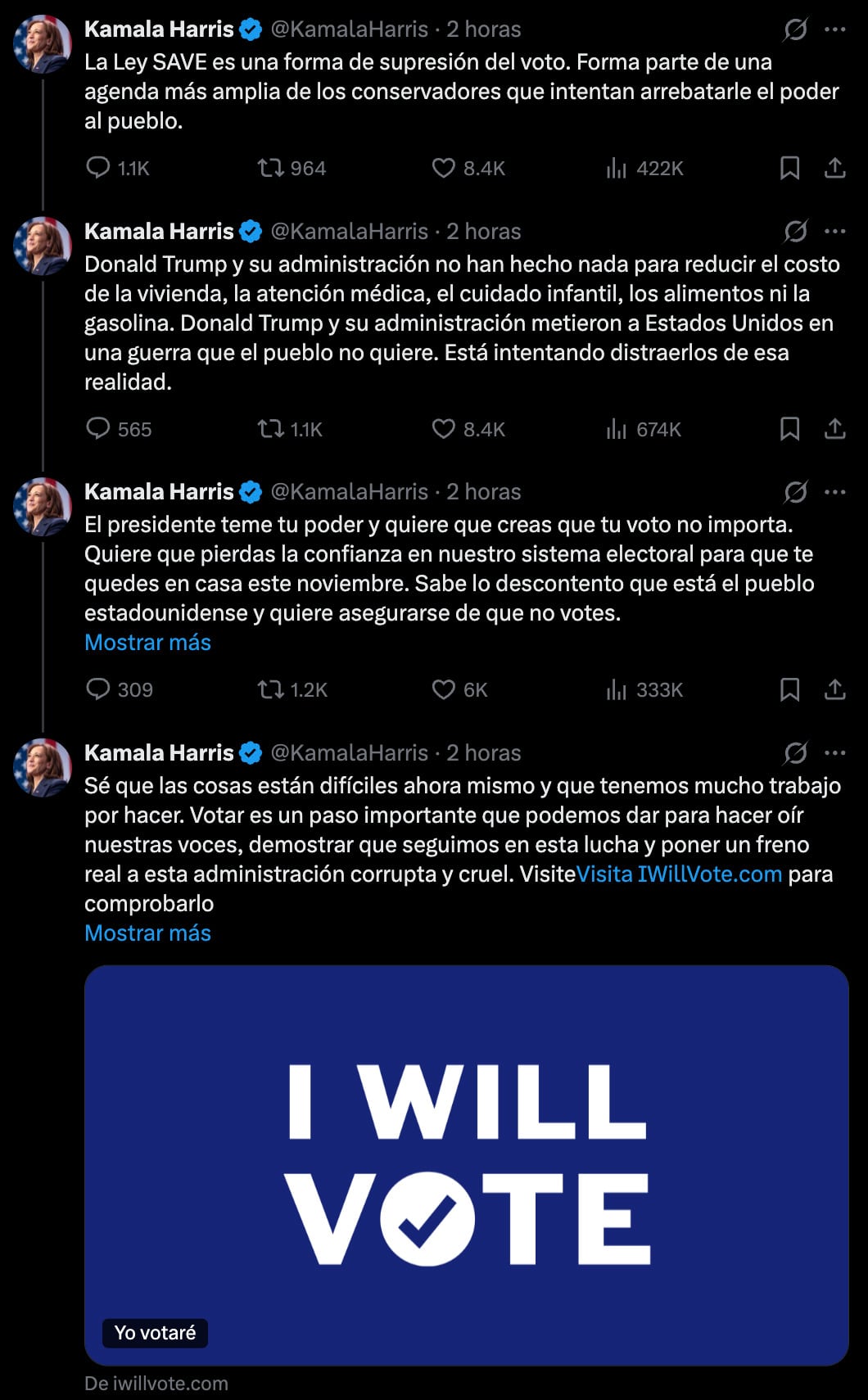 Kamala Harris responde a Trump sobre las elecciones de 2020: “no fueron robadas, él perdió"