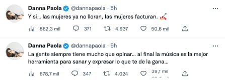 Danna Paola demuestra su apoyo a Shakira en Twitter