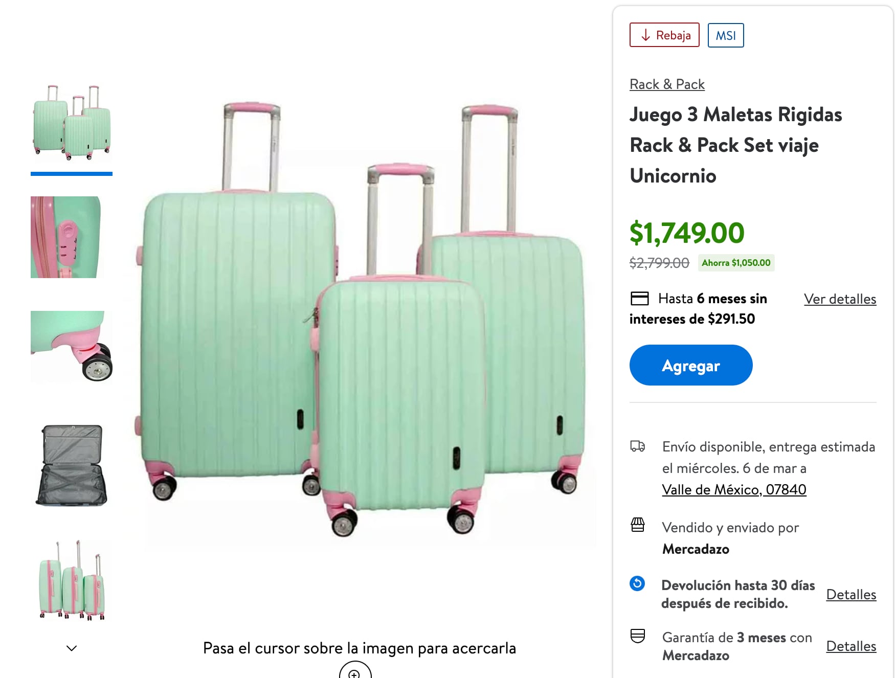 Compra este juego de 3 maletas rígidas con el increíble cupón con descuentos de Walmart