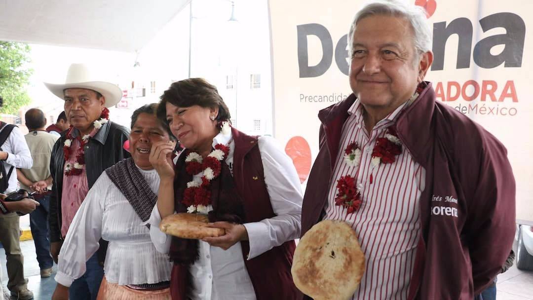 AMLO en campaña con Delfina Gómez en el Estado de México el pasado 3 de marzo.