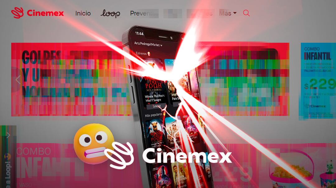 Falla de Cinemex hoy; no funciona la app ni la web