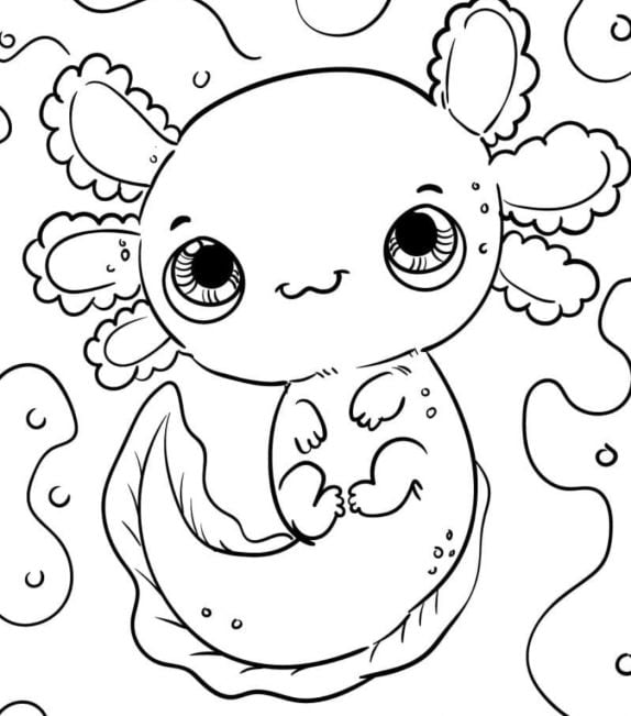 Ajolote tierno para colorear
