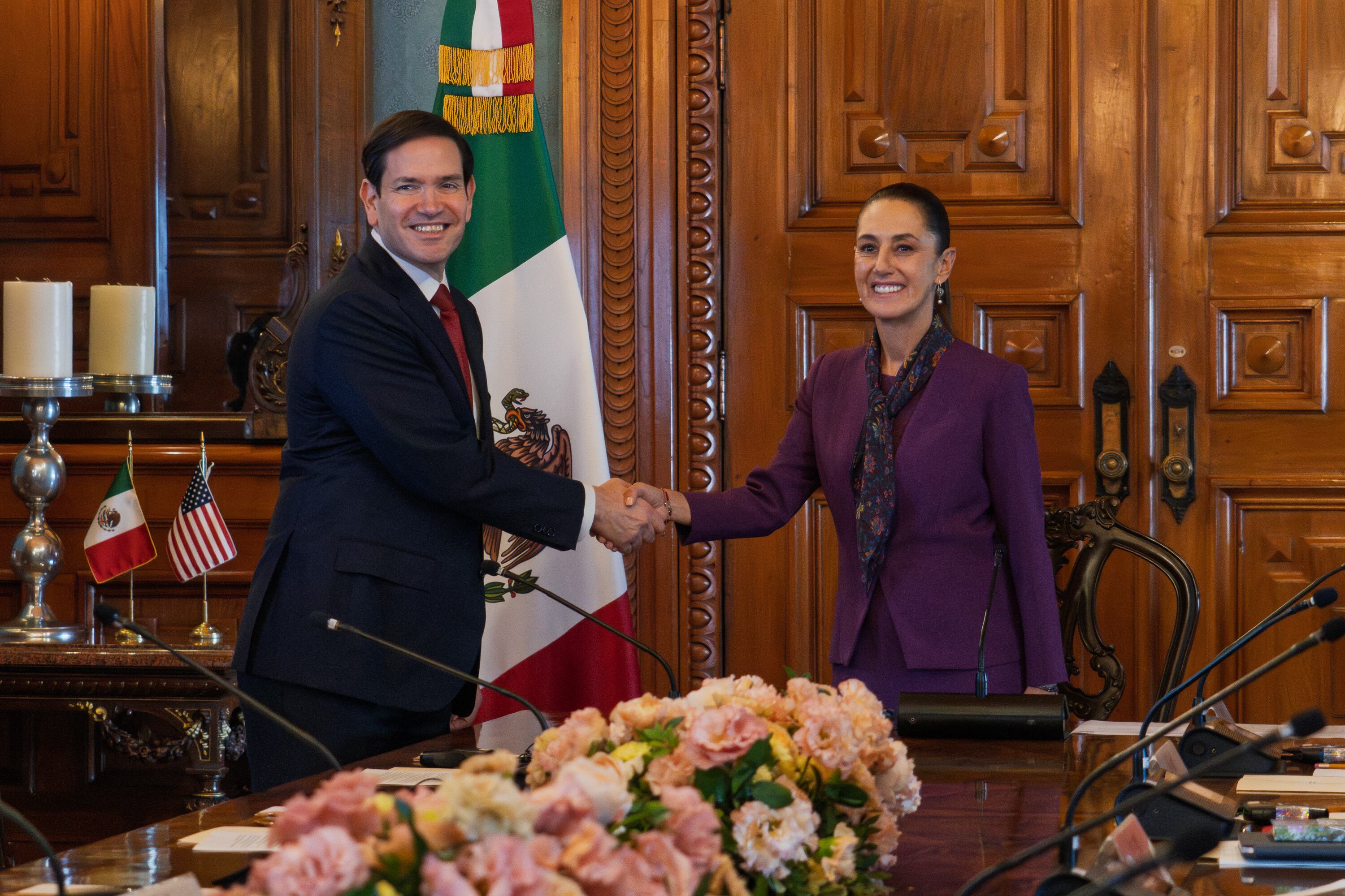 Claudia Sheinbaum y Marco Rubio en Palacio Nacional