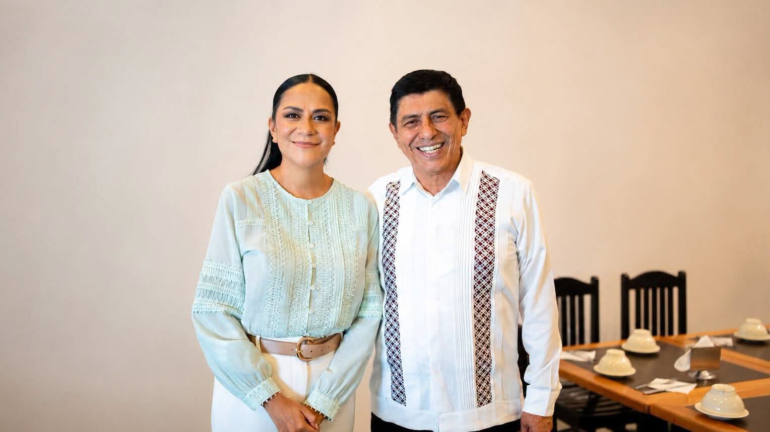 Salomón Jara y Ariadna Montiel acuerdan fortalecer la Cuarta Transformación en Oaxaca