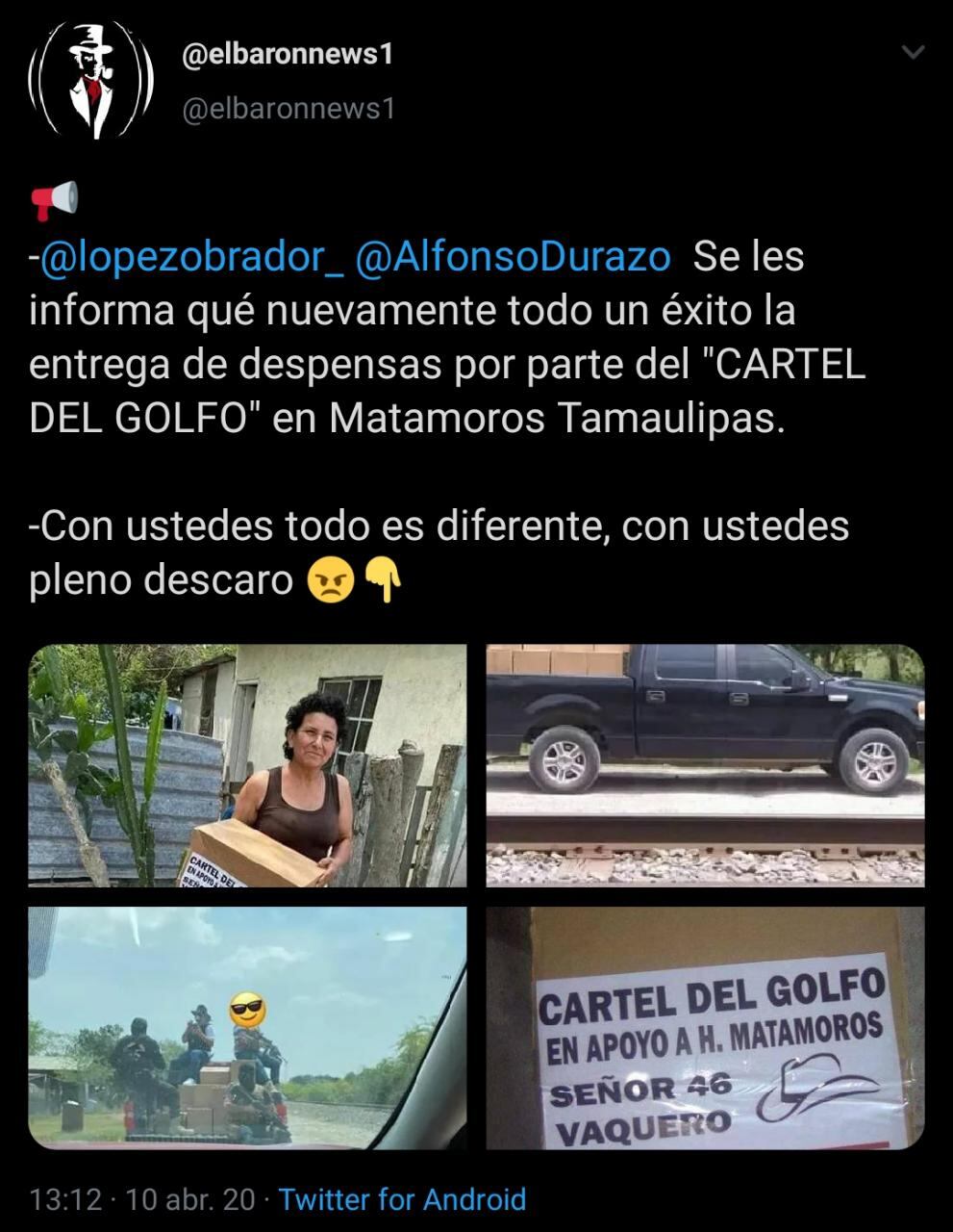 Publicaciones en redes sobre las despensas.