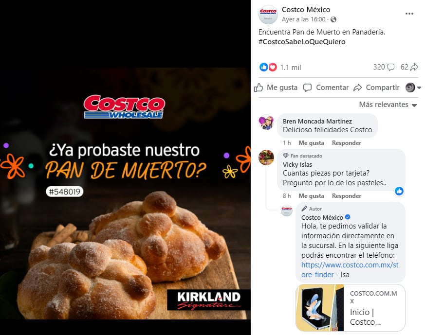 Pan de muerto en Costco