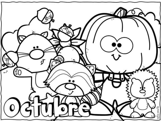 Dibujos bonitos de otoño para imprimir y colorear