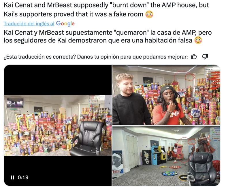 Kai Cenat enciende fuegos artificiales en su casa