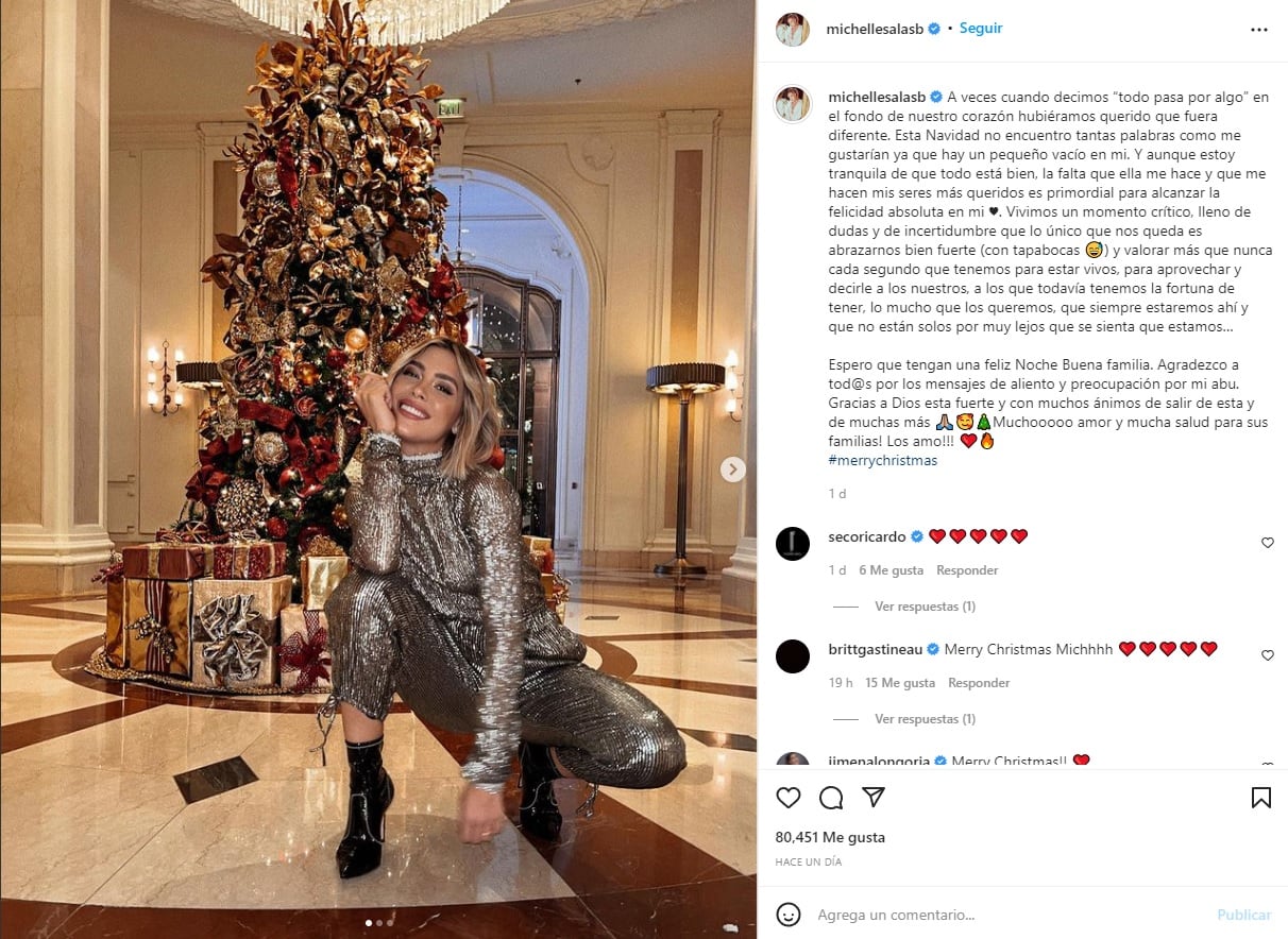 Michelle Salas celebra Navidad sin Silvia Pinal