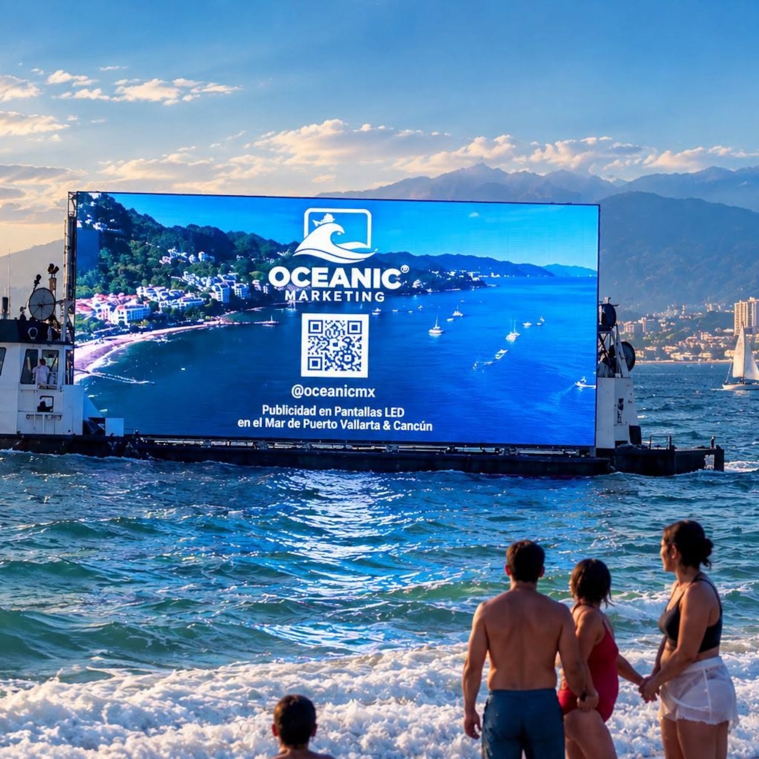 Pantalla publicitaria en la Bahía de Banderas: esto se sabe sobre sus permisos